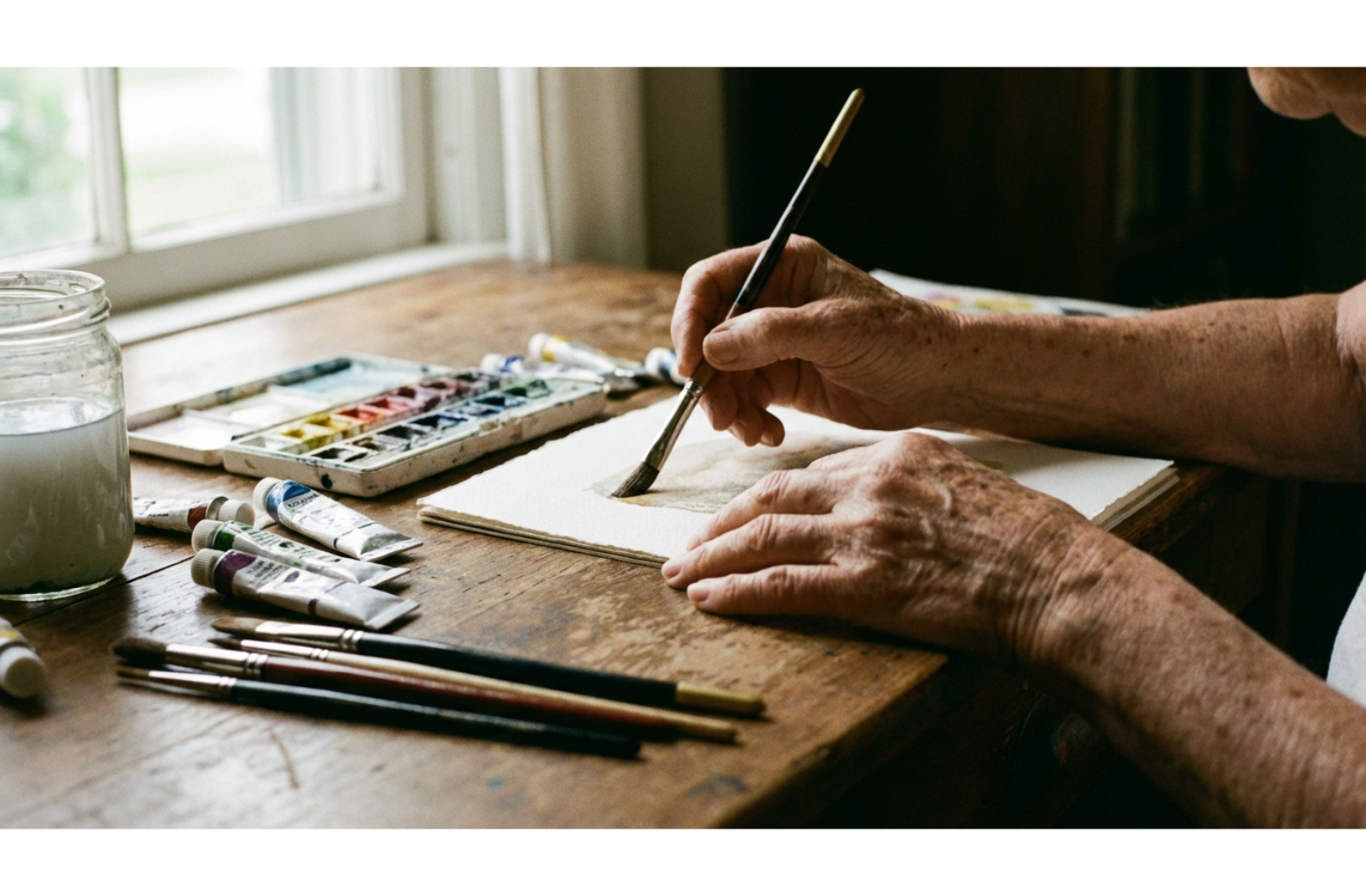 Close-up of an older person